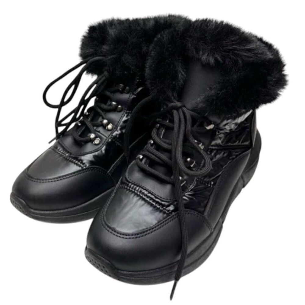 WANTED Boots Womens 9 Black Stardust Winter Booties Faux Fur New